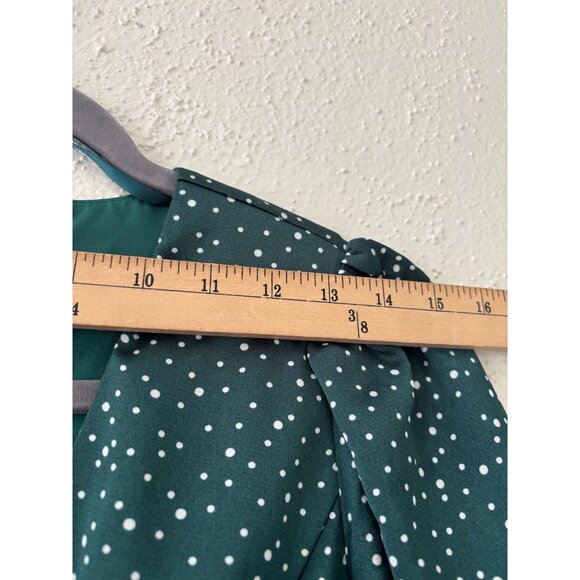 Ina Green Polka Dot Wrap Maxi Dress With Flutter Sleeves Womens S - Picture 8 of 13
